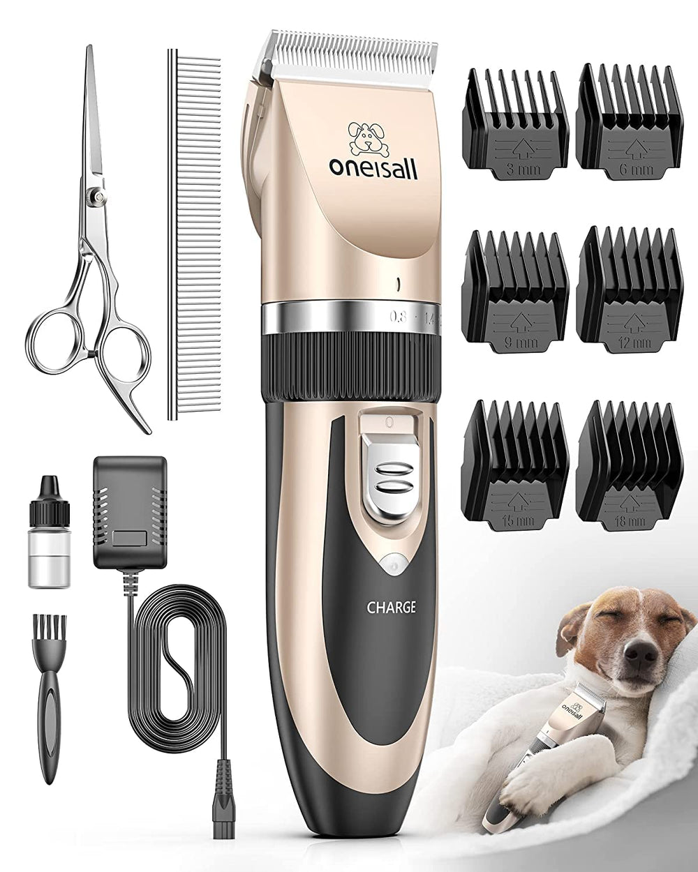 Oneisall dog clipper low noise for calm grooming sessions
