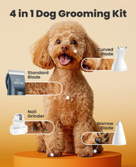 oneisall dog clippers 2-in-1 heads closeup shows adjustable trimming options