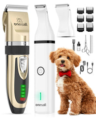 oneisall dog clippers kit front view showing cordless grooming convenience