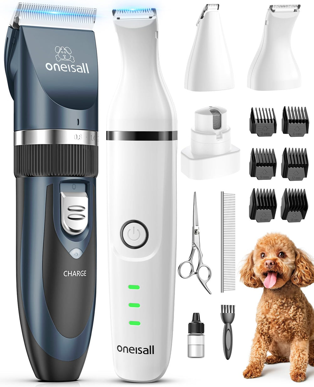 oneisall dog clippers paw-trimmer-kit main view for easy at-home grooming