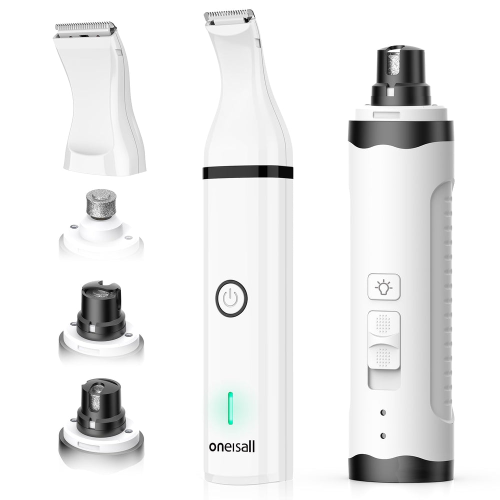 Oneisall dog nail grinder 3in1 in action offering quiet nail care for calm grooming