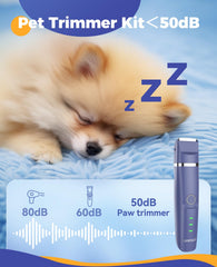 oneisall dog nail grinder quiet action demonstrates ultra-quiet nail care for calm pets.