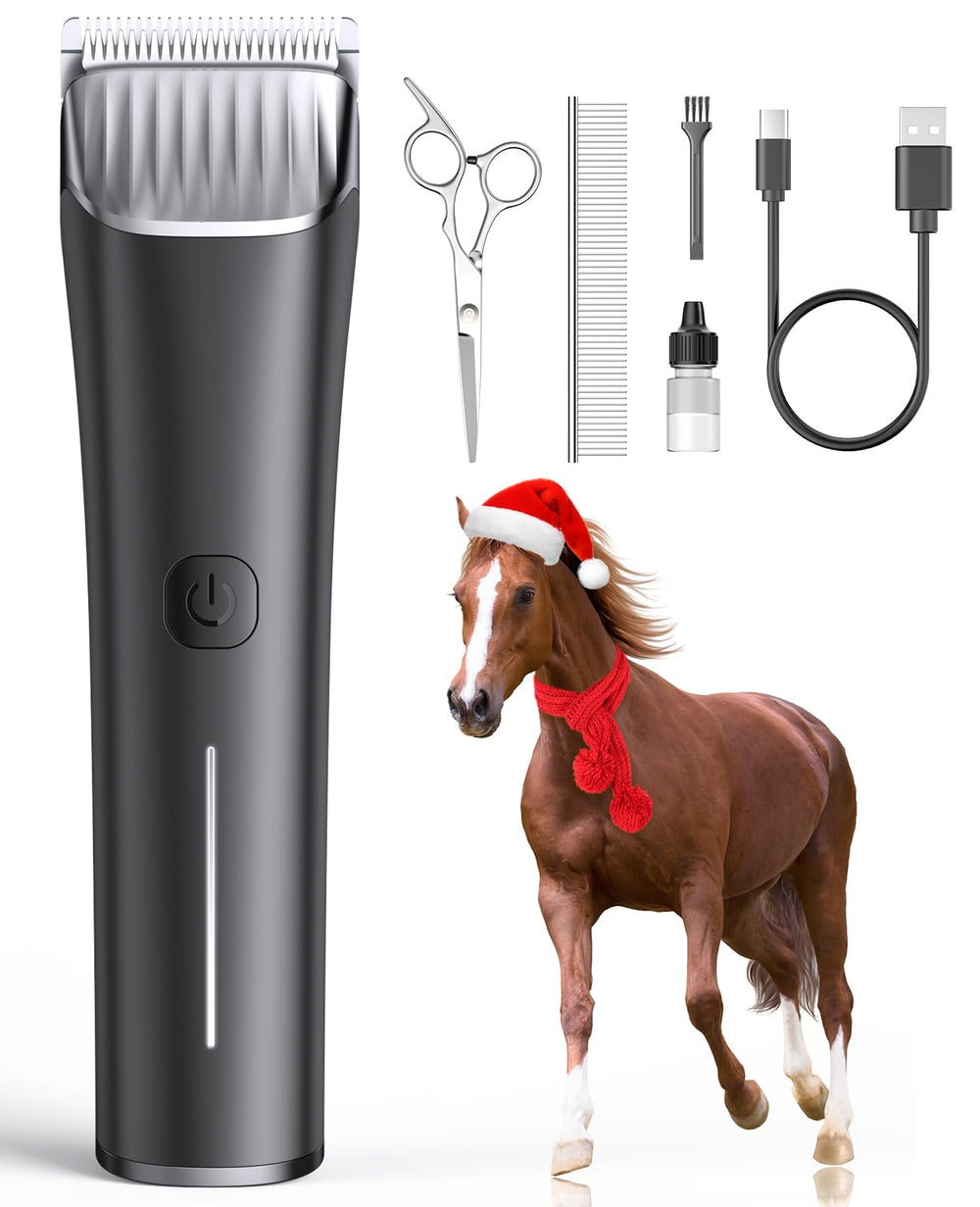oneisall horse clippers quiet-operation enables calm grooming during trims.