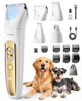 Oneisall Quiet Dog Grooming Kit front view showing compact home-use design.