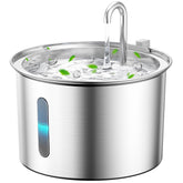 oneisall stainless steel cat water fountain 2l capacity promotes steady hydration for cats