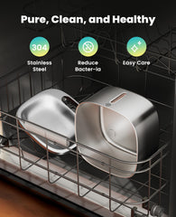 oneisall stainless steel cat water fountain dishwasher-safe design supports simple cleaning