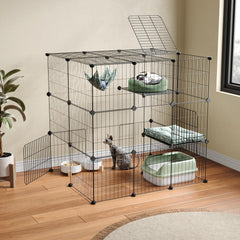 Oneluck 3-Tier Cat Catio exterior view showing spacious indoor play area.