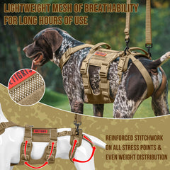 OneTigris breathable harness side view shows mesh for airflow and comfort