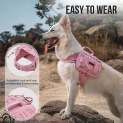 OneTigris pink dog harness with adjustable straps for secure fit.