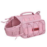 OneTigris Mammoth pink dog backpack with side pockets for water and treats on hikes.