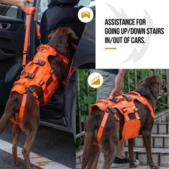 OneTigris Dog Lift Harness chest piece detail highlighting even weight distribution