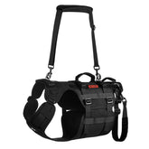 OneTigris dog lift harness front view with handles for easy lifting.