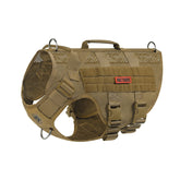 ONETIGRIS No Pull Tactical Harness brown front view with breathable mesh for comfort