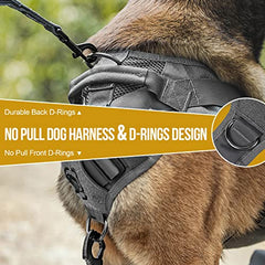 ONETIGRIS harness front D-rings aid training with short or long leashes.