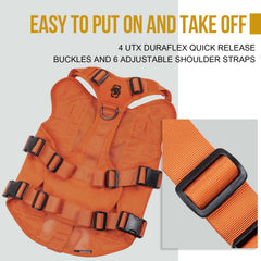 ONETIGRIS tactical harness MOLLE panel for add-ons like treats and IDs.