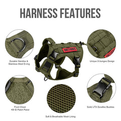 OneTigris Tactical Dog Harness Vest top handle for traffic control during outings