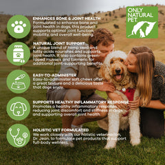 Only Natural Pet Hemp Hip Joint ingredients mussels and turmeric closeup supporting healthy inflammatory response.