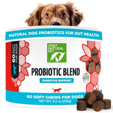 Only Natural Pet probiotic soft chews bottle promotes digestive support for dogs and cats.