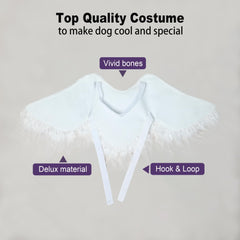 Onmygogo dog wing costume white feather adjustable straps ensure secure wear