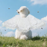 Onmygogo dog wing costume white feather front view for Halloween charm