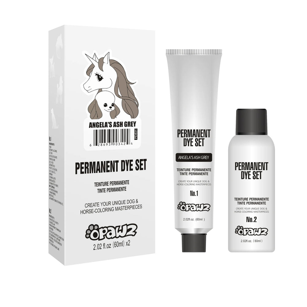 OPAWZ Angela's Ash Grey bottle demonstrates an ammonia-free, pet-safe color.