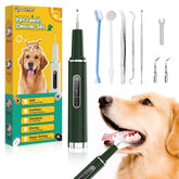 Opdent dog plaque remover kit green showing complete cleaning toolkit for gentle tartar removal.