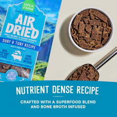 Open Farm bone broth-infused dog food with savory aroma.