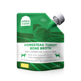 Open Farm Caldo de Huesos en envase de 12 oz, para perros y gatos.