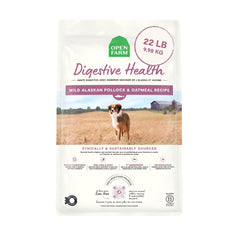 Open Farm Digestive Health dry dog food bowl image shows gentle digestion support in daily feeding.