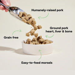 Open Farm raw dog food pork meat organs and bone mix for balanced nutrition