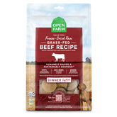 Open Farm freeze-dried patties—the 95% meat blend for protein-rich meals.