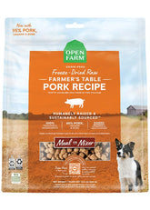 Open Farm freeze dried raw dog food pork chunks for protein-rich meals