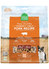 Open Farm freeze dried raw dog food pork chunks for protein-rich meals
