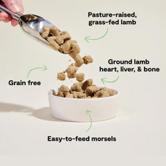 Open Farm morsels closeup meat texture for palatability.