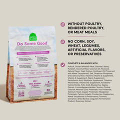 Open Farm wild Alaskan pollock first ingredient emphasizes high-quality protein for sensitive stomachs.