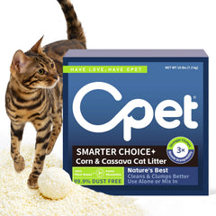 OPET Tapioca Cat Litter bag-front with sustainable packaging and brand logo.