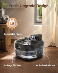 OPOWO cordless fountain with 5000mAh battery ideal for travel