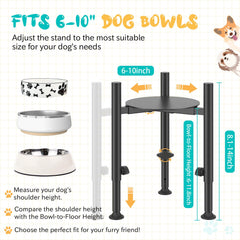 Oppro elevated stand at 10in height supports ergonomic feeding for medium dogs.