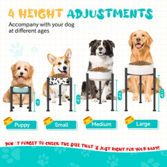 Oppro elevated stand at 12in height suits larger breeds for easy feeding.