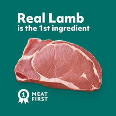 Optimeal lamb and rice ingredients highlight natural protein and wholesome grains.