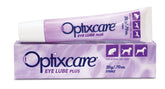 OptixCare Eye Lube Plus 20g para perros, ofrece hidratación ocular suave y confort.