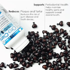 Close-up of Ora-Clens 1-TDC softgels being poured for easy pet dosing