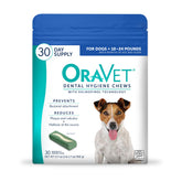 ORAVET dental chews blue pouch front showing packaging for daily dental care