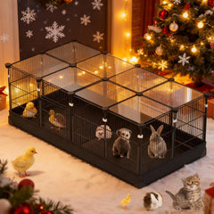 Orekemo 22-panels playpen roof offers light-filled supervision for pets.