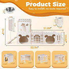 Orekemo extra-large rabbit house slide adds playful entry for buns.
