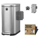 organizelink dog poop trash can with step pedal enabling hands-free disposal