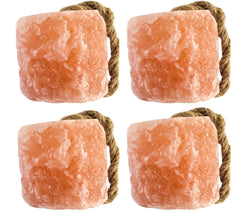 Organo Himalaya Himalayan salt lick rope hanging for easy stall use and electrolyte support.