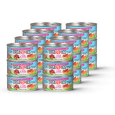 OrgaNOMics Lamb & Beef Dinner cat can packaging highlights grain-free formula