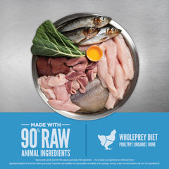Orijen Epic Bites WholePrey ingredients display with poultry, organs and bone