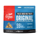 ORIJEN Freeze Dried Original dog treats packaging front with premium protein rewards